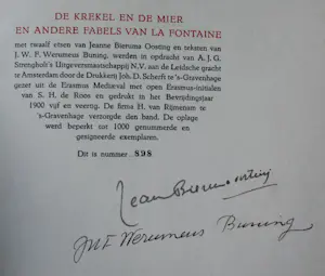 Jeanne Bieruma Oosting - 12 etsen in boek "fabels van la fontaine" (gesigneerd) kopen? Bied vanaf 399!