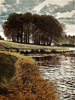 Graham Evernden - (Kent 1947-) Fascinerend realistisch Litho "High Water" gesigneerd verkocht voor € 20!