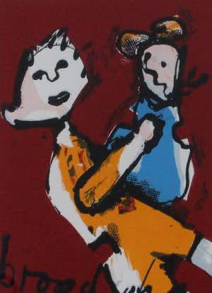 Herman Brood - Zeefdruk: Moeder en kind - (Zeer nette lijst!) kopen? Bied vanaf 250!