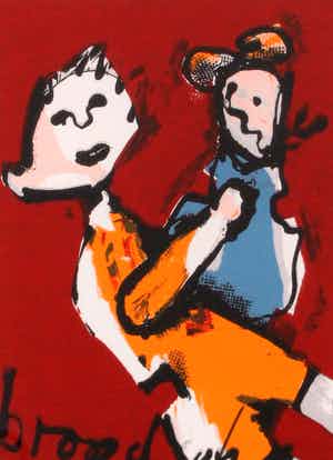 Herman Brood - Zeefdruk: Moeder en kind - (Zeer nette lijst!) verkocht voor € 250!