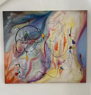 Justus Dick Bakhuizen van den Brink - Kleurrijk, abstract werk kopen? Bied vanaf 200!