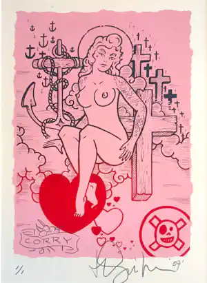 Henk Schiffmacher - Corry (zeefdruk met potlood-tekening) verkauft für € 250!