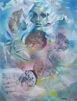 Frans Erkelens - Gemengde techniek op papier, De prinses Miriel - Ingelijst kopen? Bied vanaf 1!