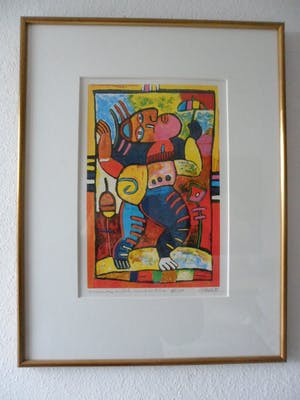 Clemens Briels - Zeefdruk, titel. 'Woman with Umbrella". kopen? Bied vanaf 75!