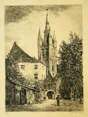 Buy Berend Adrianus Bongers - Oude Kerk van Delft? Bid from 55!