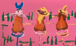 Buy Espen Hagen - Six ladies at the pink bar? Bid from 45!