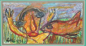 Lotti van der Gaag - tekening uit 1983, gesigneerd en ingelijst CoBrA kopen? Bied vanaf 300!