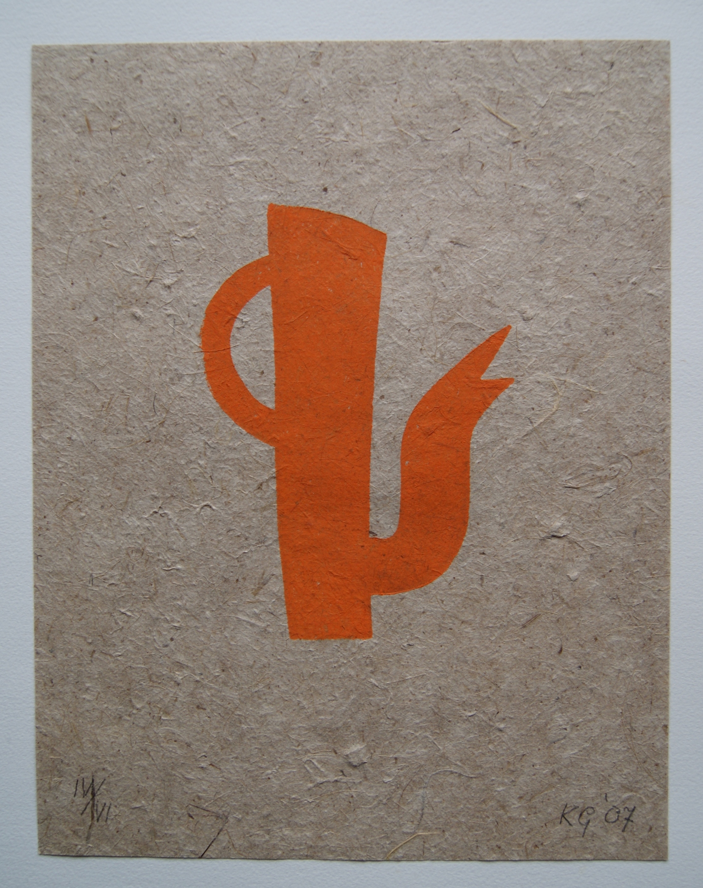 Klaas Gubbels - houtdruk 'Oranje kan' - 2007 - oplage IV/VI kopen? Bied vanaf 265!