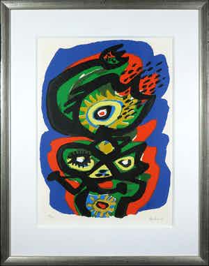 Anton Rooskens - Litho, Birds - Ingelijst verkocht voor € 200!