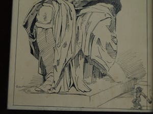 Niet of onleesbaar gesigneerd - Pentekening , “Spotprent” – gesigneerd en ingelijst kopen? Bied vanaf 10!