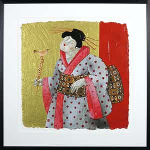 Ada Breedveld - Zeefdruk, Femmes Japonnais IV - Ingelijst verkocht voor € 50!