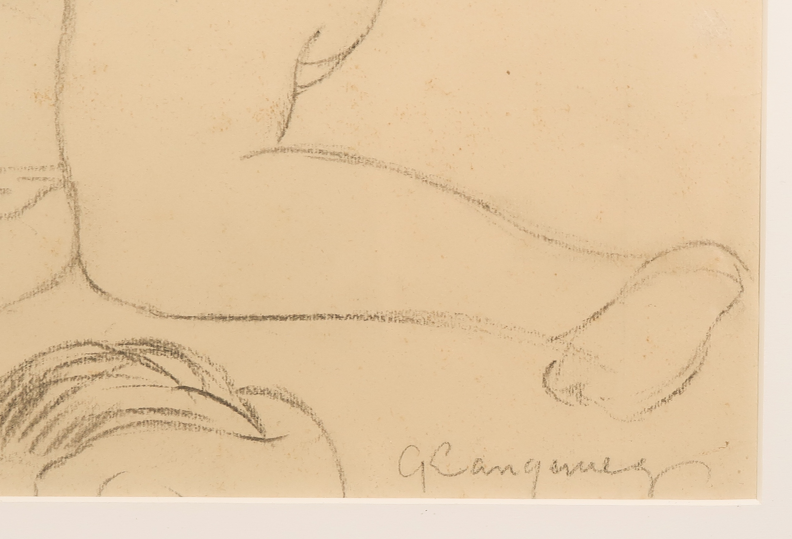 Ger Langeweg - Potloodtekening, Vrouwelijk naakt - Ingelijst kopen? Bied vanaf 1!