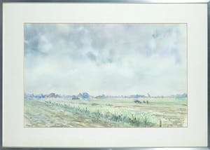Pieter van Oostveen - Aquarel, Texel - Ingelijst kopen? Bied vanaf 1!