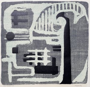 Wim Motz - Abstracte compositie, litho kopen? Bied vanaf 30!