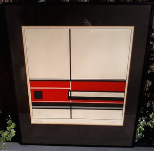 Jean Gorin - Geometrisch abstracte compositie, litho (ingelijst) kopen? Bied vanaf 160!