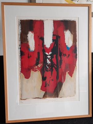 Hans Vanhorck - Zeefdruk, Abstracte poem - Ingelijst kopen? Bied vanaf 39!