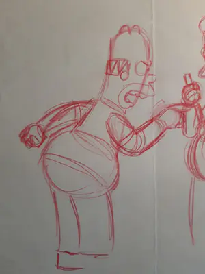 Matt Groening - originele productietekening The Simpsons, ingelijst + Certificaat kopen? Bied vanaf 100!