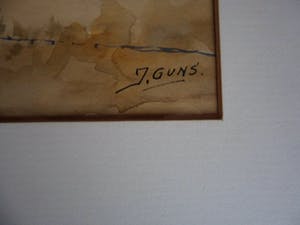 Johannes Gerardus Adrianus Guns - Aquarel. Titel, "Limburg bij Slenaken". kopen? Bied vanaf 20!