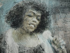 Piet Klaasse - Ingelijste litho , Sarah Vaughan – gesigneerd - 1992 kopen? Bied vanaf 75!