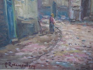 Niet of onleesbaar gesigneerd - Stadsgezicht - gesigneerd L. Zwanenberg kopen? Bied vanaf 1!