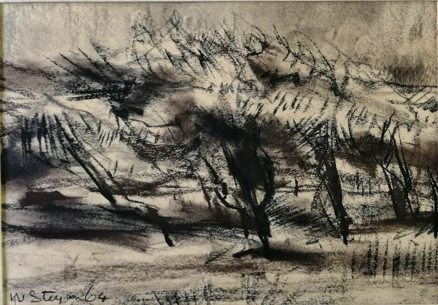 Wim Steijn - z.t. - impressionistisch landschap kopen? Bied vanaf 50!