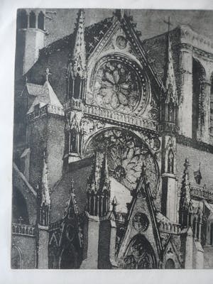 Riekje Offerhaus - Ets/aquatint. Kathedraal. kopen? Bied vanaf 20!