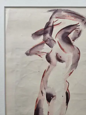 Nicolaas van der Kreek - Naakt. Staande vrouw. Achterzijde ontwerp tekening. kaufen? Bieten Sie von 99!