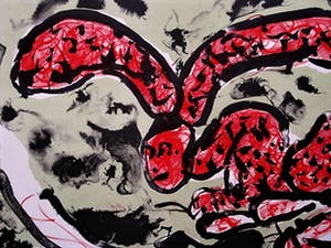 Gabriëlle Huig - Vroege (1964) Figuratieve "Rietveld Academie" Litho "Vuurvlieg" gesigneerd kopen? Bied vanaf 1!