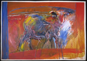 Franscz Witte - Gemengde techniek op papier, Abstract dier (Groot) kopen? Bied vanaf 1!