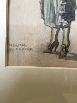 Herman Moerkerk - caberatiere Sien van Dam, aquarel kopen? Bied vanaf 70!