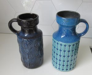 Jasba - Twee grote vintage kruikvazen - model "Amsterdam" en model 1640-28 - Scheurich kopen? Bied vanaf 30!