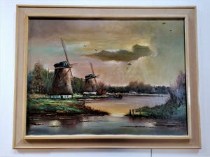 Wilhelmus Enneking - (Range) Molens in een Hollands Landschap kopen? Bied vanaf 60!