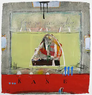 Kantcho Kanev - Zeefdruk en collage, Abstracte compositie - Ingelijst (Zeer groot) kopen? Bied vanaf 40!
