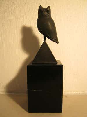 Brons (Onbekend) - Sculptuur van een uiltje verkocht voor € 40!