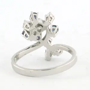 14k gouden ring met saffier en briljant geslepen diamant tot. 0.25ct kopen? Bied vanaf 500!