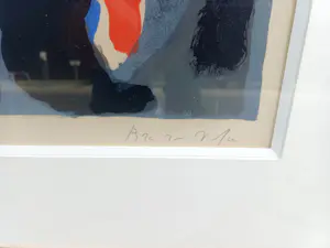Bram van Velde - Ingelijste kleurenlitho: Compositie kopen? Bied vanaf 350!