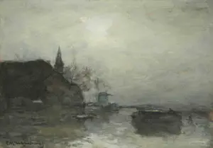 Jan Hendrik Weissenbruch - Noorden bij maanlicht kaufen? Bieten Sie von 1950!