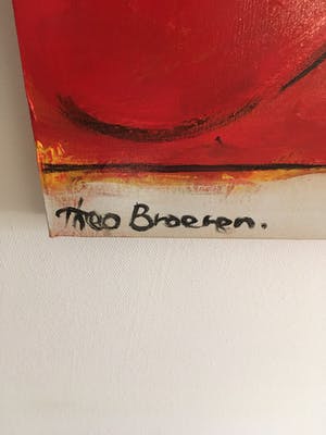 Theo Broeren - Acryl op doek ‘ Tea in Blue ‘ ( GROOT ) kopen? Bied vanaf 150!