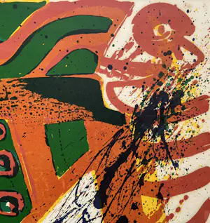 Bengt Lindstrom - handgesigneerde litho | 'Cobra-figuur' (INGELIJST) kopen? Bied vanaf 300!
