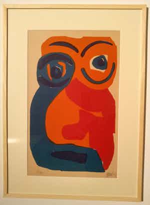 Karel Appel - Happy Face - Handgesigneerde 1969 litho (ingelijst) verkocht voor € 635!