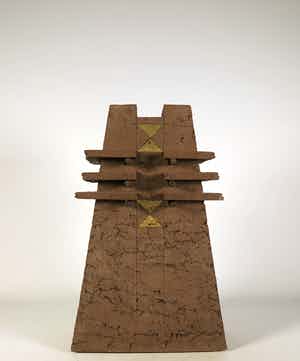 Lucia Davenschot - Aardewerk en messing, Ondersteuning verkocht voor € 100!