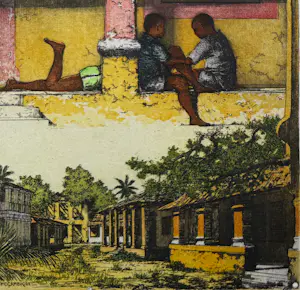 Rolf Weijburg - handgesigneerde kleurenets | 'Vila do Obo' | 1999 (INGELIJST) kopen? Bied vanaf 125!