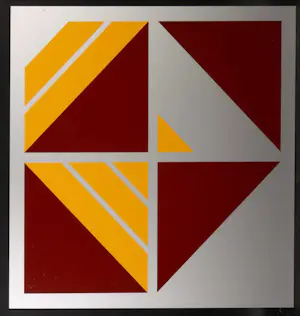 Cyril Lixenberg - Zeefdruk op dibond, Geometrische compositie kopen? Bied vanaf 1!