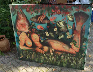 Niet of onleesbaar gesigneerd - Erotisch werk , “Zeevruchten”– GROOT – 125 x 146 cm – giclee kopen? Bied vanaf 10!