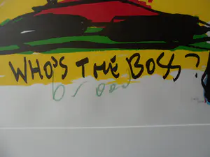 Herman Brood - Zeefdruk - "Who's the boss" (Formule 1, Jos Verstappen) kopen? Bied vanaf 425!
