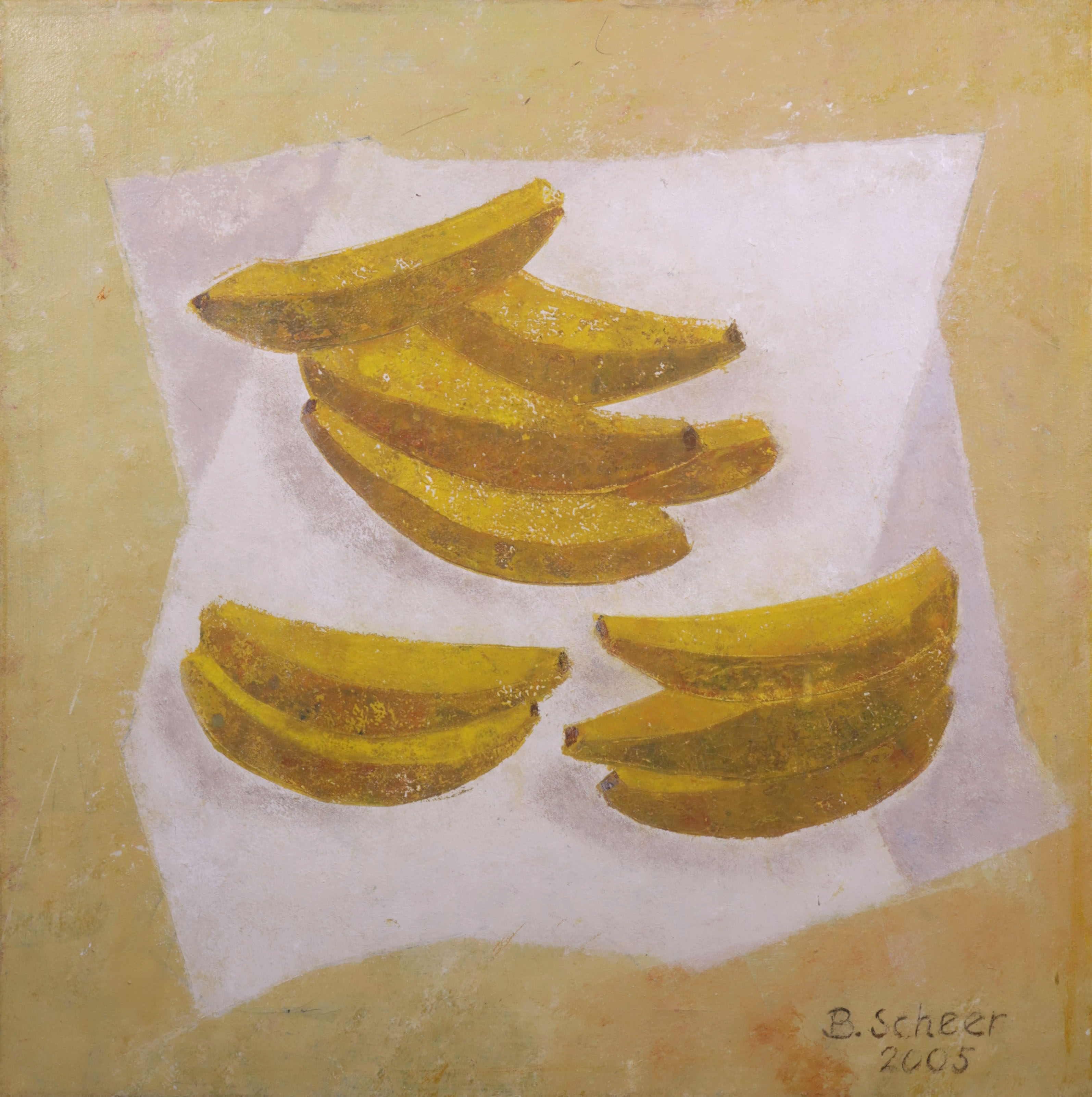 Betty Scheer - Olieverf op doek, Trossen bananen - Ingelijst kopen? Bied vanaf 100!