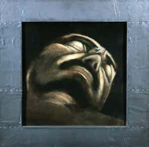 Jan Bollaert - Acryl op board, Portretstudie - Ingelijst verkocht voor € 50!