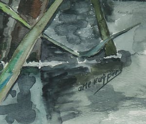 Arie Kuypers - Aquarel, Waterlelies - Ingelijst (Groot) kopen? Bied vanaf 120!