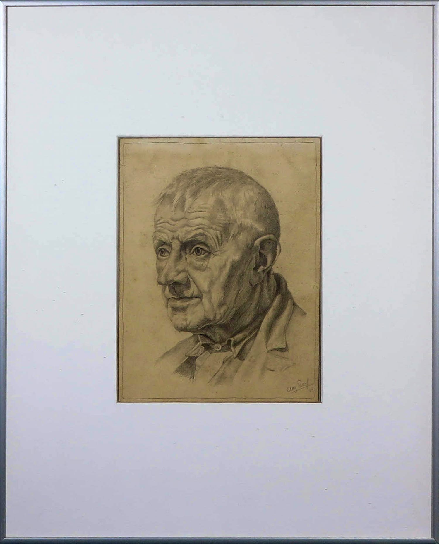 Aart Roos - Potloodtekening, Zonder titel - Ingelijst kopen? Bied vanaf 1!