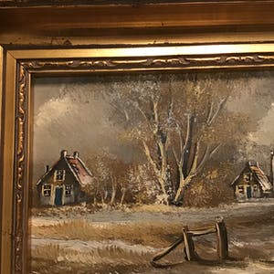 Niet of onleesbaar gesigneerd - Twee miniatuur landschapjes. kopen? Bied vanaf 1!